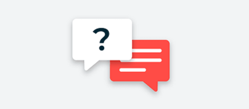 Speech bubbles with a question mark on it